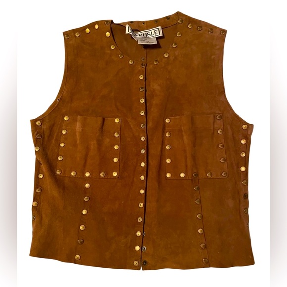 Vtg Studded Suede Vest - Picture 3 of 7